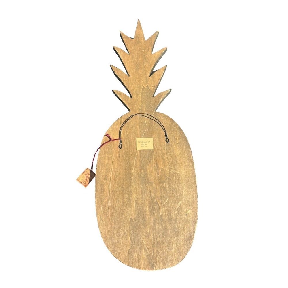 Primitive Thyme Michelle Clark Wood Pineapple Wall Art 26x12 Distressed Folk Art - Picture 5 of 5